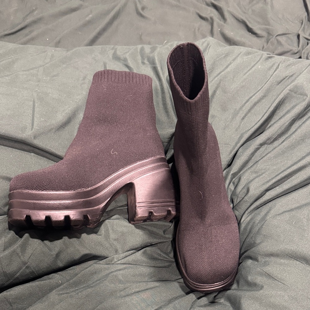 Women's Black Platform Ankle Boots
